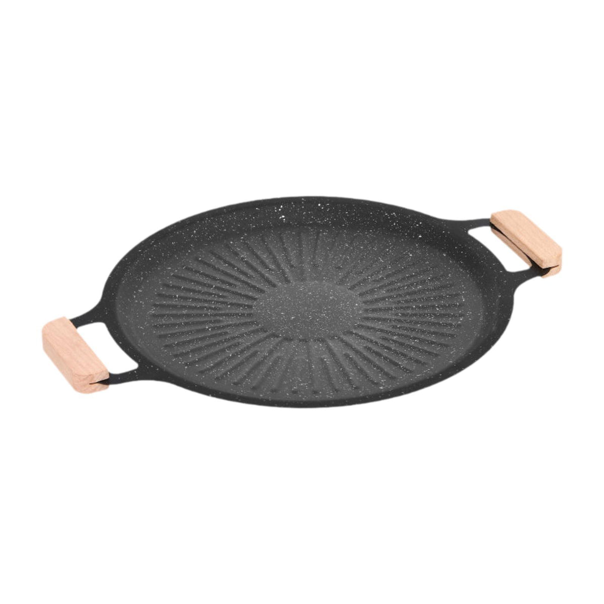 Griddle Pan Round Iron Practical Steak Pan for Picnic Indoor Outdoor Camping 32cm