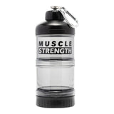 Maxbell Protein Powder Container Food Storage Containers for Pre Workout Home Travel Black 18x7cm