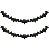 Maxbell 2x Halloween Glitter Banner Spooky Holiday Bunting for Window School Ceiling