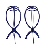 Maxbell Maxbell 2pcs Wig Drying Stand Holder Plastic Folding Wig Dryer Hat Display Rack Blue