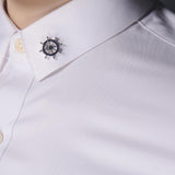 Maxbell Silver Brass Nautical Ship Steering Wheel Collar Lapel Badge Marine Charms Fashion Women Mens Shirt Pin - Aladdin Shoppers