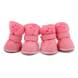 Maxbell Maxbell Lovely Warm Dog Puppy Pet Cotton Rubber Shoes Winter Autumn Boots Pink 4#
