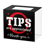 Maxbell Tip Jar Fundraising Acrylic Money Storage Container for Cafe Musician Voting Black Red