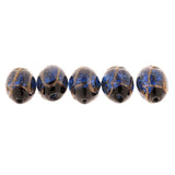 Maxbell Phenovo 5 pcs Oval Handmade Lampwork Gold Sand Beads Jewelry Making-Blue - Aladdin Shoppers