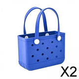 Maxbell 2xWashable Tote Bag Waterproof Handbag Organizer Fashion Summer Kids Beach Bag Blue