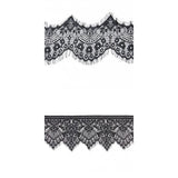 Maxbell 2x3YDS Eyelash Fringe Floral Lace Trim Wedding Doll Dress DIY Sewing Craft BLACK