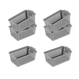 Maxbell 6 Pieces Desktop Storage Baskets Makeup Organizer Trays for Bedroom Washroom Gray