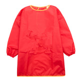 Maxbell 2x Kids Long Sleeve Apron Drawing Painting Waterproof Smock Red Purple