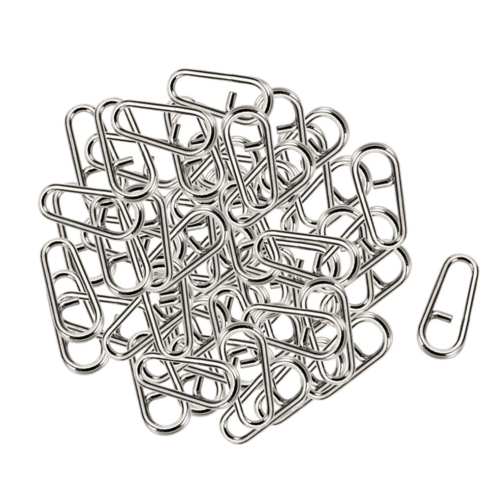 Maxbell Maxbell 100pcs Stainless Steel Bent Head Oval Split Ring Fishing Tackle Connector L