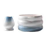 Maxbell Matcha Bowl with Whisk Holder Gift Japanese Matcha Tea Set for Matcha Powder Blue