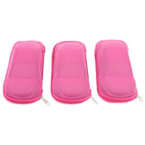 Maxbell Maxbell 3 Pieces Car Shape Zipper Eyeglass Box Glasses Case Protector Rose Red
