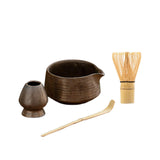 Maxbell Matcha Tea Set Japanese Handmade for Tea Lovers Tea Bowl Matcha Utensils Set Brown