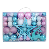 102 Pieces Christmas Balls Star Deer Ornaments Set for Home Wedding Birthday Blue White Pink