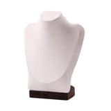 Maxbell Necklace Display Chain Bust Stand Holder Ornament for Showcase Shop Tabletop Beige Velvet