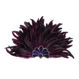 Maxbell Sequins Feather Headpiece Elegant Headwear for Stage Show Dance Role Playing violet