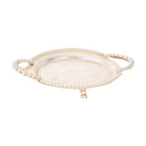 Maxbell Round Serving Tray Dish Cosmetic Storage Tray for Living Room Party Bathroom