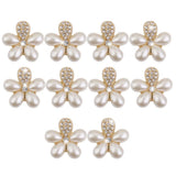 Maxbell 40pcs Rhinestone Button FlatBack Crystal Beige Pearl scrapbook Embellishment