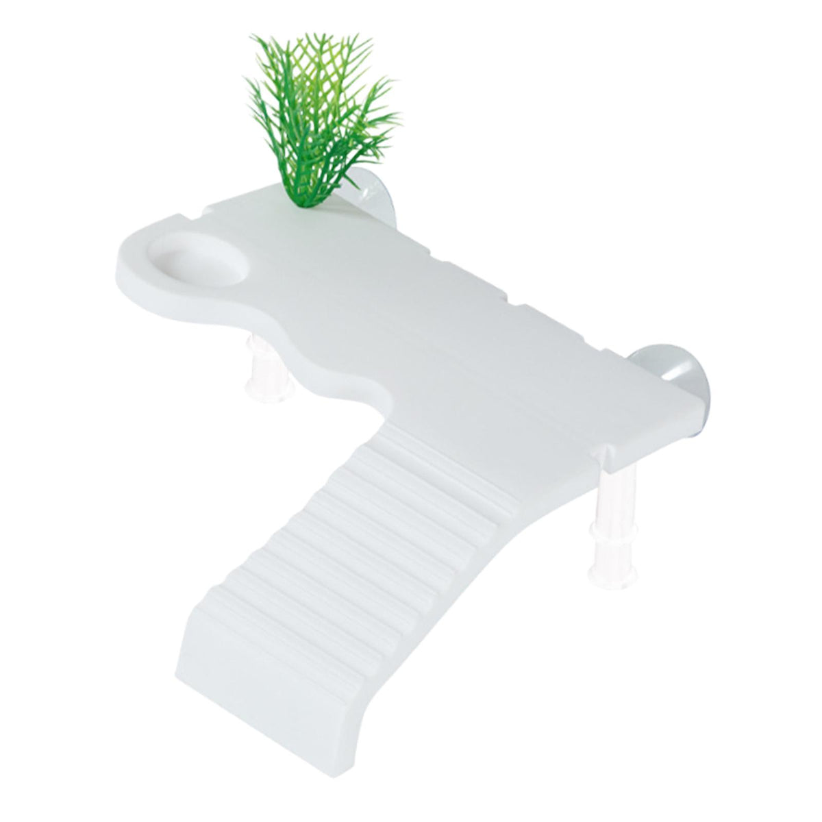 Maxbell Turtle Basking Platform Ramp Turtle Terrace Shelter for Frog Newts Terrapins White