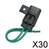 Maxbell 30x1 Set Car 30A Medium Blade Fuse and Waterproof Fuse Block Holder Copper Wire