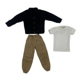 Maxbell 1:6 Scale Action Figure Clothes Corduroy suits Doll Costume for 12 inch Male Black