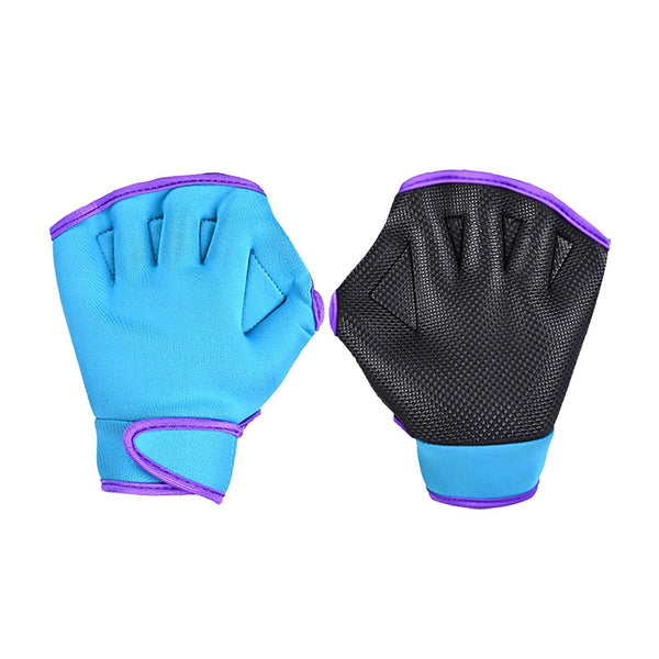 Maxbell 1 Pair Swimming Hand Paddles Gloves for Surfing Water Aerobics Professionals Blue 18.5cmx20cm
