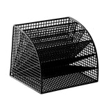 Maxbell Fan Shaped File Organizer Space Saving Storage Rack for Gift Decoration Room Black and L