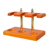 Maxbell Wooden Pipe Stand 3 Slot Handmade Accessories Solid Wood Organizer Pipe Rack orange
