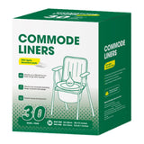 Maxbell 30Pcs Bedside Commode Liners for Adult Trash Bags Camping Toilet Seat Liners Green 52cmx38cm