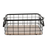 Maxbell Wrought Iron Storage Basket Snack Fruit Storage Basket with Handle Black