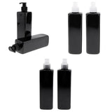 Maxbell 6Pcs Empty Plastic Shampoo Bottles with Lotion Pumps 500ML Refillable Black