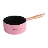 Maxbell Milk Pan Boiling Pot Melting Butter Soup Pot for RV Travel Breakfast Outdoor Pink