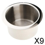 Maxbell 9xStainless Steel Cup Drink Holder Polished for Marine Car Vehicles Camper RV
