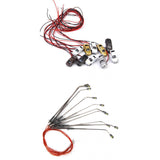 Maxbell 10pcs Model Cars with Light for Scenery Layout or Diorama 12V+10pcs Model Street Lamp Lights Single Head for Model Train Layout Scenery