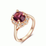 Maxbell Crystal Zirconia Diamond Rose Gold Plated Rings for Women Engagement Purple - Aladdin Shoppers