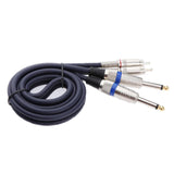 Maxbell Audio Cable Dual 1/4'' 6.35mm To Dual RCA Phono For Mixer Amplifier 1m - Aladdin Shoppers