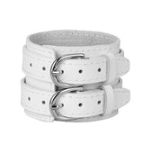 Maxbell Multi-color Double Tour PU Leather Wide Cuff Bracelet Men Accessory White - Aladdin Shoppers