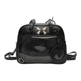 Maxbell Ita Bag PU Leather Women Backpack for Anime Dolls Display Shopping Halloween Black