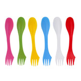 Maxbell 12 Pcs / Set Camping Utensils Spork Combo Travel Gadget Spoon Fork Cutlery