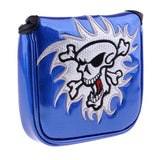 Maxbell Maxbell Square Skull Golf Mallet Putter Head Cover Bag with Magnetic Closure Blue