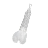Maxbell 2xWomen's Lace Glove with Feather Gothic for Wedding Costume Accessories White