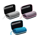Maxbell 3Pcs Gym Ice Towels with Case Sports Cooling Towels for Travel Exercise Gray Pink Blue
