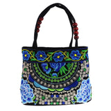 Maxbell 2Pcs Embroidery Travel Shoulder Bag Double Faced Flower Handmade Women Bags