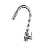 Maxbell Kitchen Faucet with Pull Down Spray Waterfall Kitchen Sink Faucet for Camping cylinder 2 gears silvery