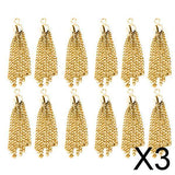Maxbell 3x12pcs Tassel Charms Pendants Jewelry Making Findings Crafts DIY NEW Golden