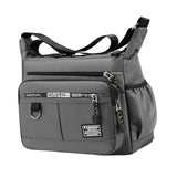 Maxbell 2xMen Shoulder Bag with Zipper Closure Girls Oxford Multilayer Pocket Tote Bag gray