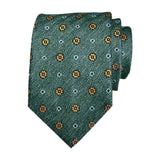 Maxbell Men Floral Tie 145cm Length Woven Neck Tie for Business Meeting Present Gift Green