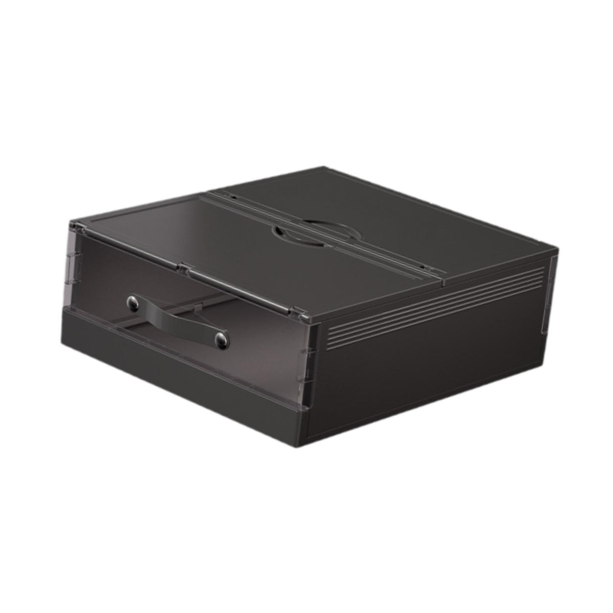 Maxbell Bedding Organizer Dustproof Stackable Lidded Storage Bin for Blanket Clothes Black