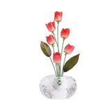 Maxbell Car Dashboard Flower Decor Figurine for Women Girl SUV Sedan Truck Home Red
