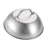 Maxbell Stainless Steel Pan Lid Practical Griddle Cover for Outdoor Barbecue Kitchen