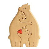 Bear Family Wooden Art Puzzle Wooden Sculpture for Gift for Family Christmas 3 bears